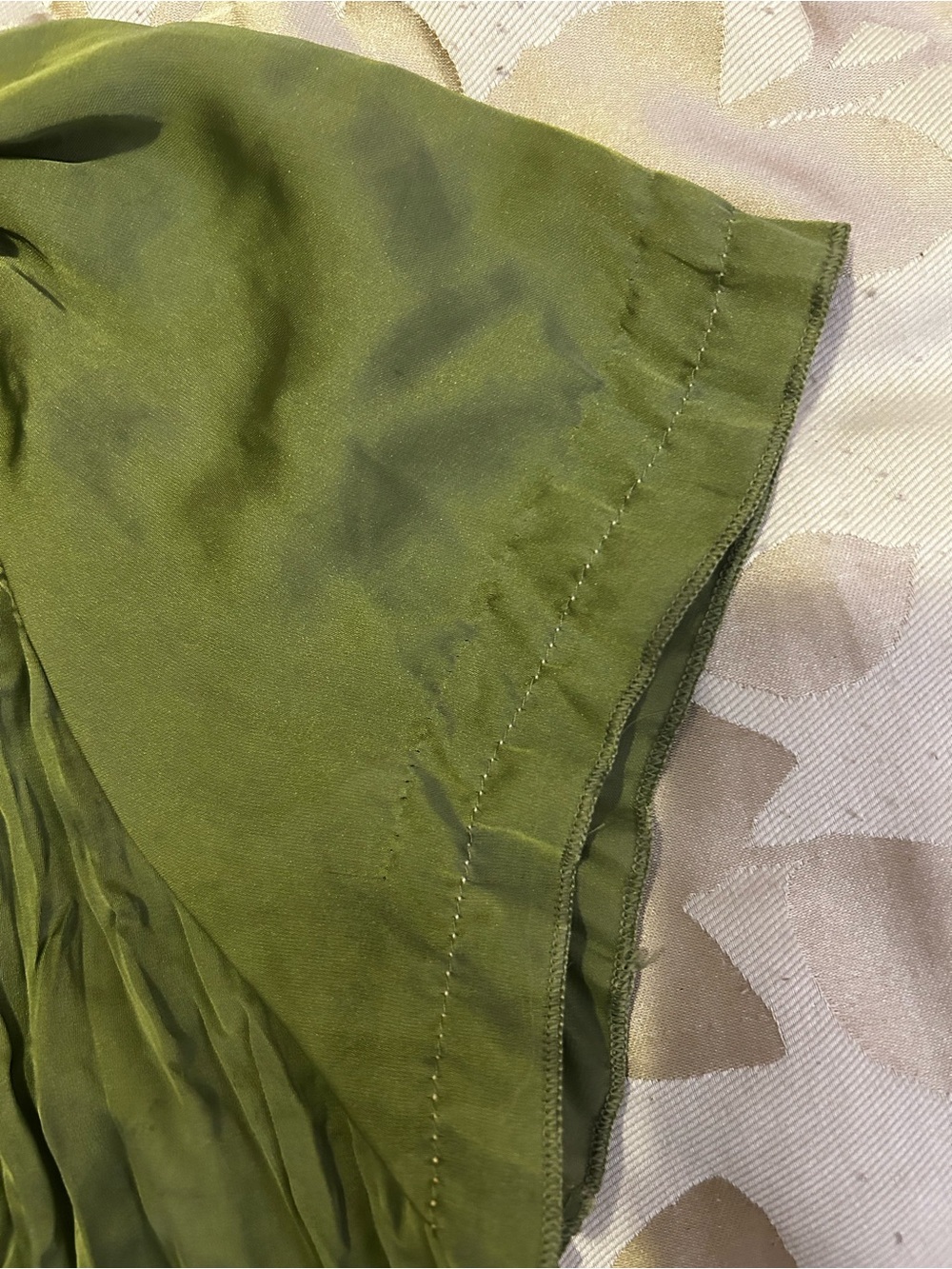 Jaipur Olive Green Ruffle-Front Blouse - Picture 3 of 4